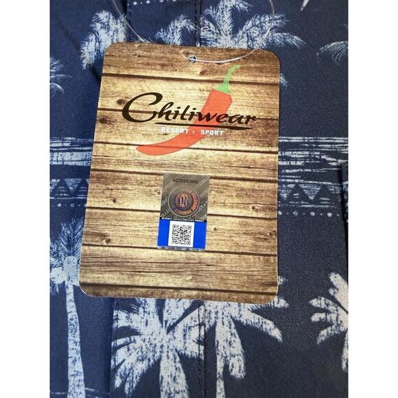 NEW Chiliwear Medium PENN State College BlueShort Sleeve Button Down NWT - Picture 3 of 6